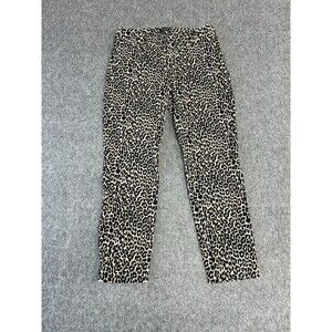 J Crew Winnie Leopard Print Side Zip Dress Skinny Ankle Pants Slacks Jeans Sz 2